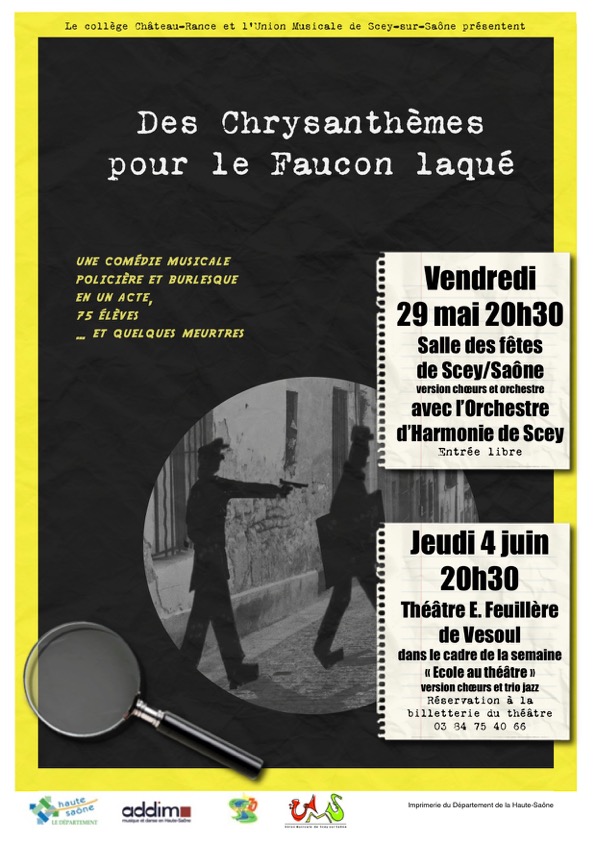 Création : "Des Chrysanthèmes pour le Faucon laqué" (Académie de Besançon)